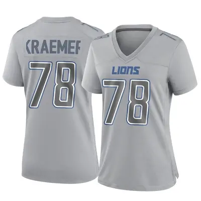 Women's Game Tommy Kraemer Detroit Lions Gray Atmosphere Fashion Jersey