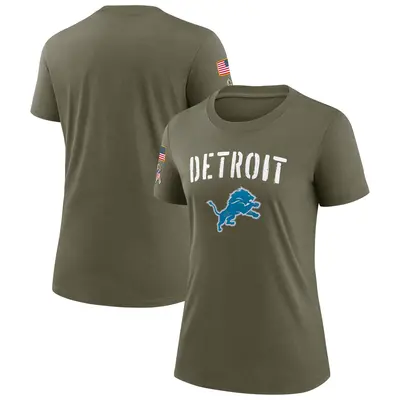 Women's Legend Detroit Lions Olive 2022 Salute To Service T-Shirt