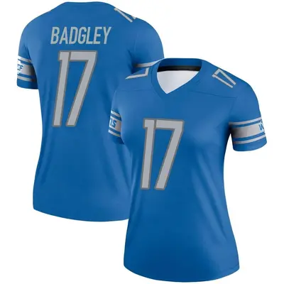 Women's Legend Michael Badgley Detroit Lions Blue Jersey