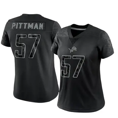 Women's Limited Anthony Pittman Detroit Lions Black Reflective Jersey