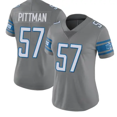 Women's Limited Anthony Pittman Detroit Lions Color Rush Steel Jersey