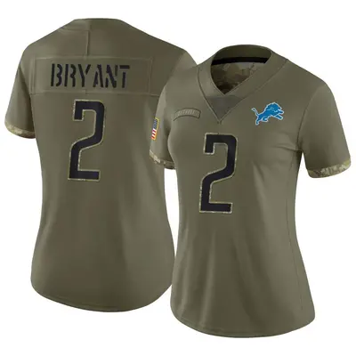 Women's Limited Austin Bryant Detroit Lions Olive 2022 Salute To Service Jersey