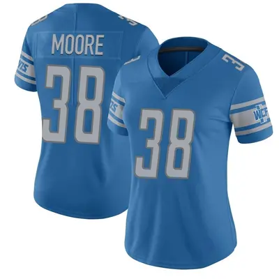 Women's Limited C.J. Moore Detroit Lions Blue Team Color Vapor Untouchable Jersey