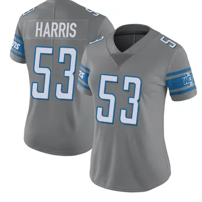 Women's Limited Charles Harris Detroit Lions Color Rush Steel Jersey