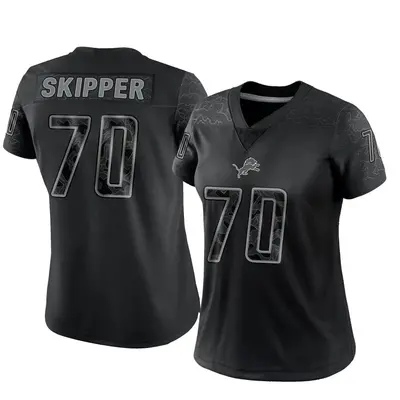 Women's Limited Dan Skipper Detroit Lions Black Reflective Jersey
