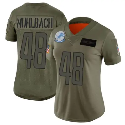 Women's Limited Don Muhlbach Detroit Lions Camo 2019 Salute to Service Jersey
