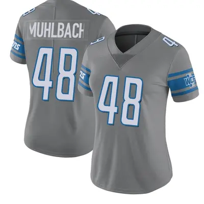 Women's Limited Don Muhlbach Detroit Lions Color Rush Steel Jersey