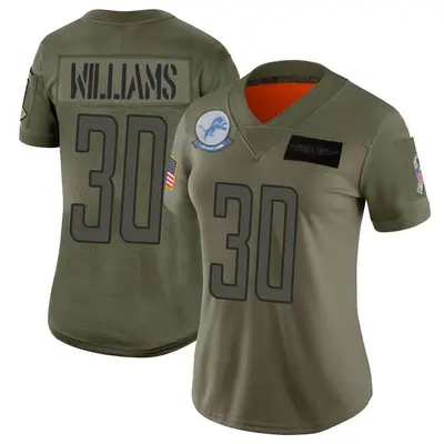 Women's Limited Jamaal Williams Detroit Lions Camo 2019 Salute to Service Jersey