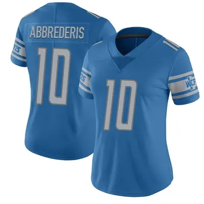 Women's Limited Jared Abbrederis Detroit Lions Blue Team Color Vapor Untouchable Jersey