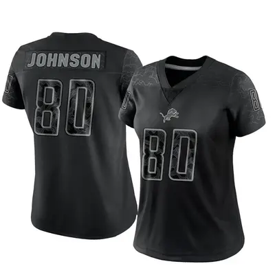 Women's Limited Josh Johnson Detroit Lions Black Reflective Jersey