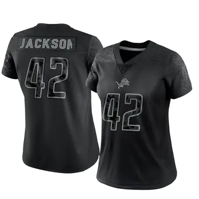 Women's Limited Justin Jackson Detroit Lions Black Reflective Jersey
