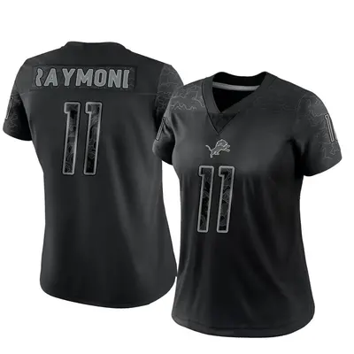 Women's Limited Kalif Raymond Detroit Lions Black Reflective Jersey