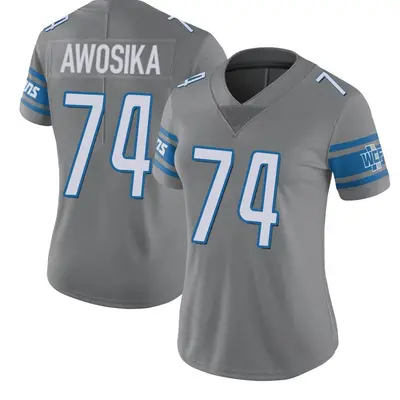 Women's Limited Kayode Awosika Detroit Lions Color Rush Steel Jersey
