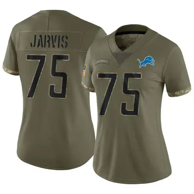 Women's Limited Kevin Jarvis Detroit Lions Olive 2022 Salute To Service Jersey