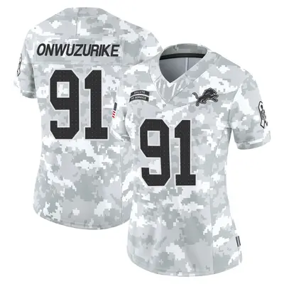 Women's Limited Levi Onwuzurike Detroit Lions Arctic Camo 2024 Salute to Service Jersey