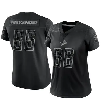 Women's Limited Ross Pierschbacher Detroit Lions Black Reflective Jersey