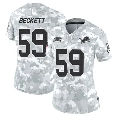 Women's Limited Tavante Beckett Detroit Lions Arctic Camo 2024 Salute to Service Jersey