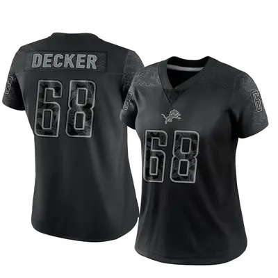 Women's Limited Taylor Decker Detroit Lions Black Reflective Jersey