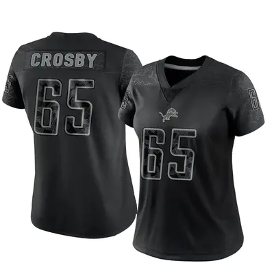 Women's Limited Tyrell Crosby Detroit Lions Black Reflective Jersey