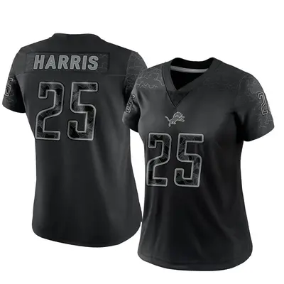 Women's Limited Will Harris Detroit Lions Black Reflective Jersey