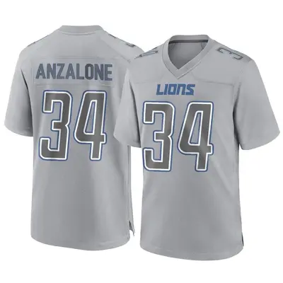 Youth Game Alex Anzalone Detroit Lions Gray Atmosphere Fashion Jersey