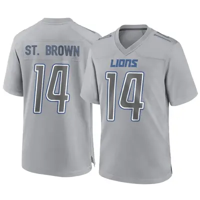 Youth Game Amon-Ra St. Brown Detroit Lions Gray Atmosphere Fashion Jersey