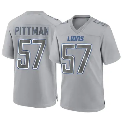 Youth Game Anthony Pittman Detroit Lions Gray Atmosphere Fashion Jersey