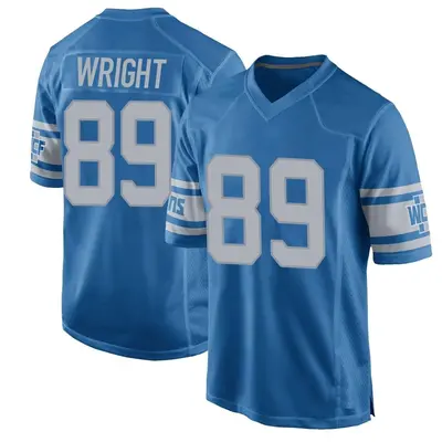 Youth Game Brock Wright Detroit Lions Blue Throwback Vapor Untouchable Jersey