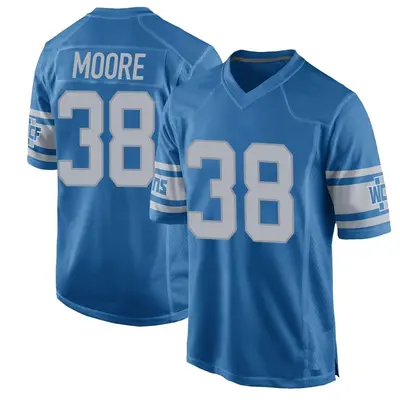 Youth Game C.J. Moore Detroit Lions Blue Throwback Vapor Untouchable Jersey