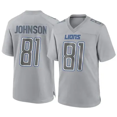 Youth Game Calvin Johnson Detroit Lions Gray Atmosphere Fashion Jersey