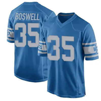 Youth Game Cedric Boswell Detroit Lions Blue Throwback Vapor Untouchable Jersey