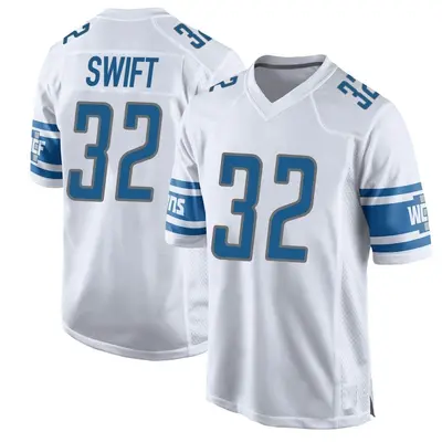 Youth Game D'Andre Swift Detroit Lions White Jersey