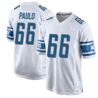Youth Game Darrin Paulo Detroit Lions White Jersey