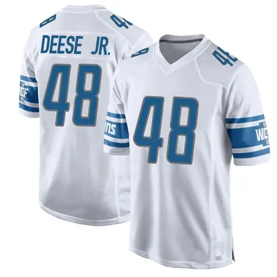 Youth Game Derrick Deese Jr. Detroit Lions White Jersey