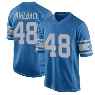 Youth Game Don Muhlbach Detroit Lions Blue Throwback Vapor Untouchable Jersey