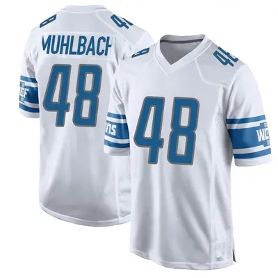 Youth Game Don Muhlbach Detroit Lions White Jersey