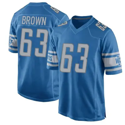 Youth Game Evan Brown Detroit Lions Blue Team Color Jersey