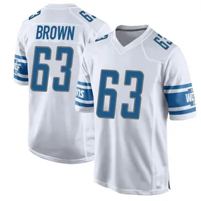 Youth Game Evan Brown Detroit Lions White Jersey