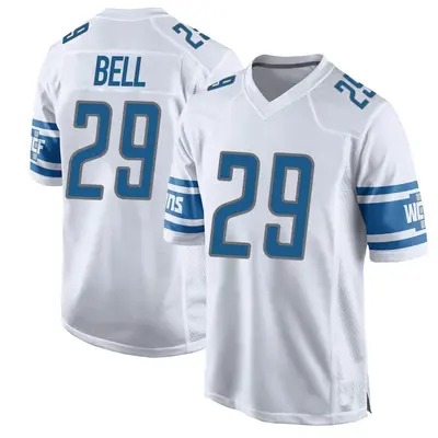 Youth Game Greg Bell Detroit Lions White Jersey