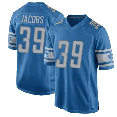 Youth Game Jerry Jacobs Detroit Lions Blue Team Color Jersey