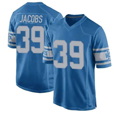 Youth Game Jerry Jacobs Detroit Lions Blue Throwback Vapor Untouchable Jersey