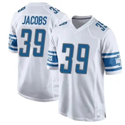 Youth Game Jerry Jacobs Detroit Lions White Jersey