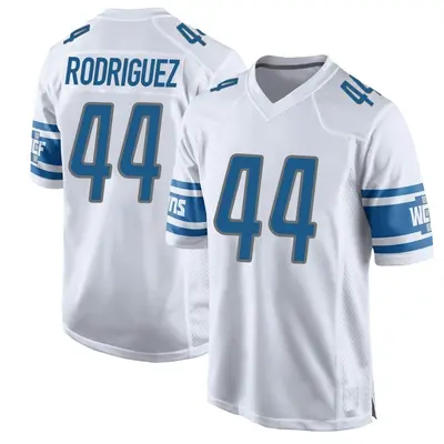 Youth Game Malcolm Rodriguez Detroit Lions White Jersey