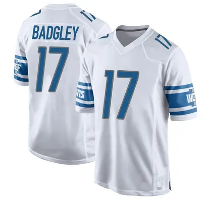 Youth Game Michael Badgley Detroit Lions White Jersey