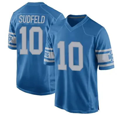 Youth Game Nate Sudfeld Detroit Lions Blue Throwback Vapor Untouchable Jersey