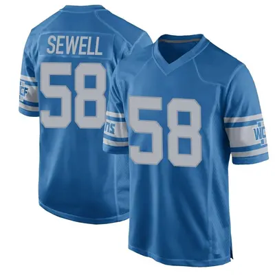Youth Game Penei Sewell Detroit Lions Blue Throwback Vapor Untouchable Jersey