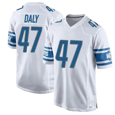 Youth Game Scott Daly Detroit Lions White Jersey
