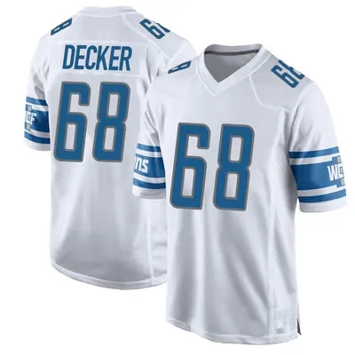 Youth Game Taylor Decker Detroit Lions White Jersey