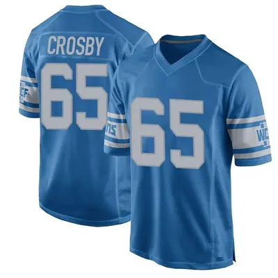 Youth Game Tyrell Crosby Detroit Lions Blue Throwback Vapor Untouchable Jersey
