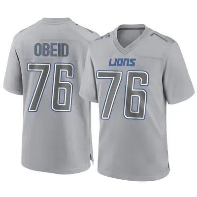 Youth Game Zein Obeid Detroit Lions Gray Atmosphere Fashion Jersey